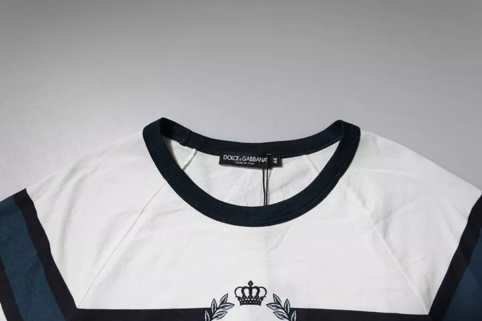 Weißes Herren-T-Shirt aus Baumwolle mit Rundhalsausschnitt und Logo-Print
