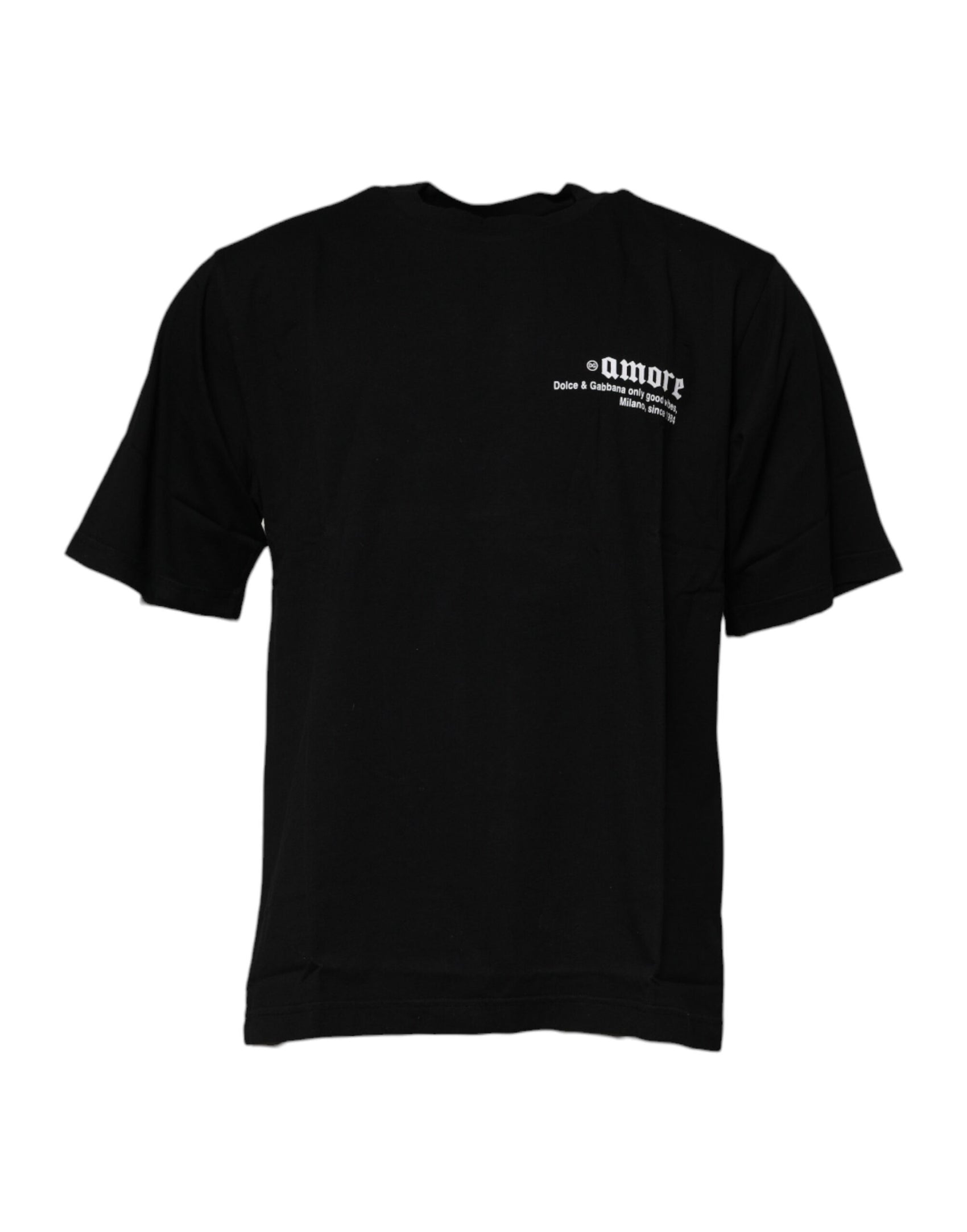 T-shirt girocollo in cotone con stampa leopardata Black Amore