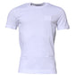 Weißes Baumwoll-T-Shirt mit Rundhalsausschnitt und Logo-Schild