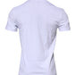Weißes Baumwoll-T-Shirt mit Rundhalsausschnitt und Logo-Schild