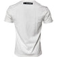 Weißes Baumwoll-T-Shirt mit Rundhalsausschnitt und grafischem Print