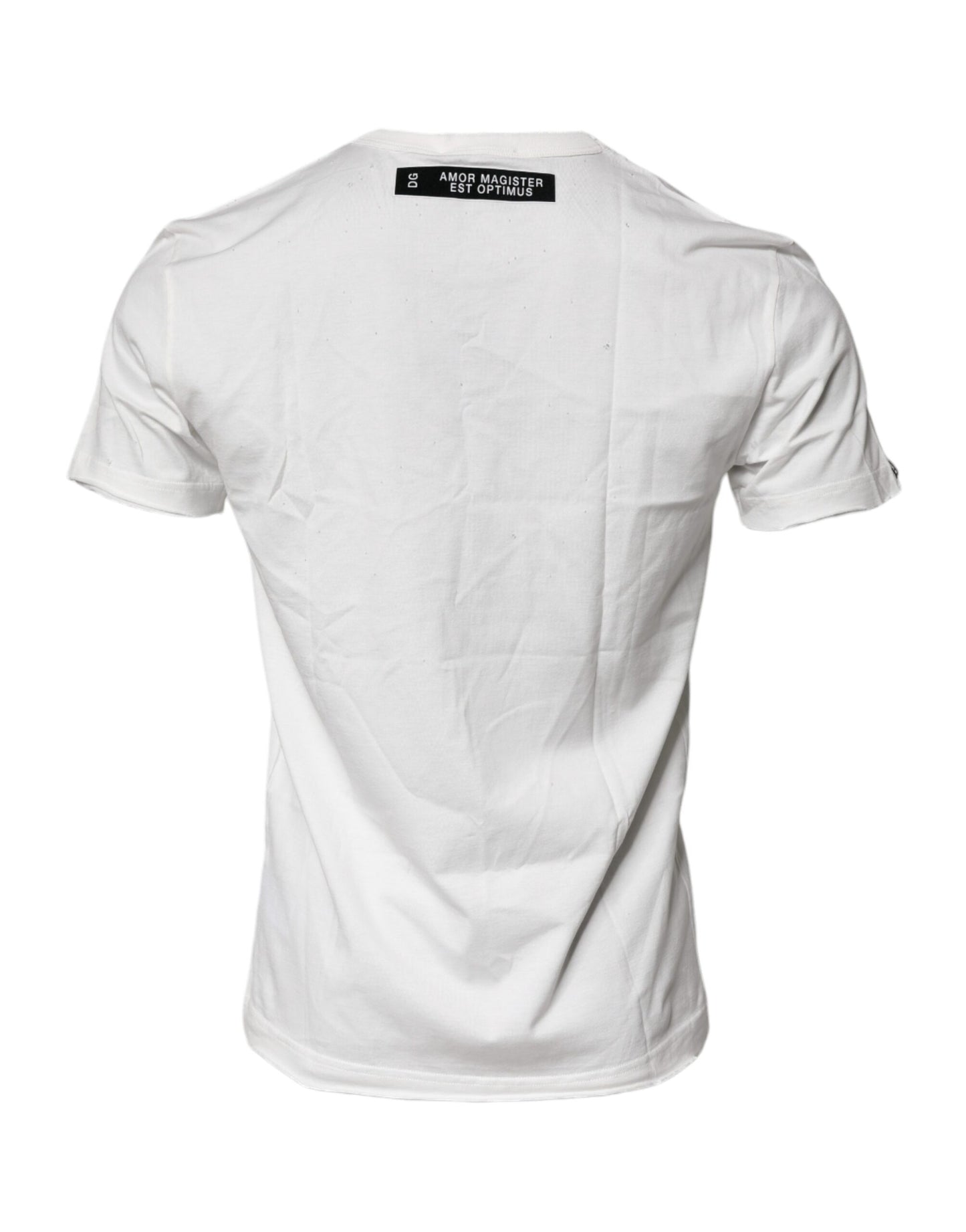 Weißes Baumwoll-T-Shirt mit Rundhalsausschnitt und grafischem Print