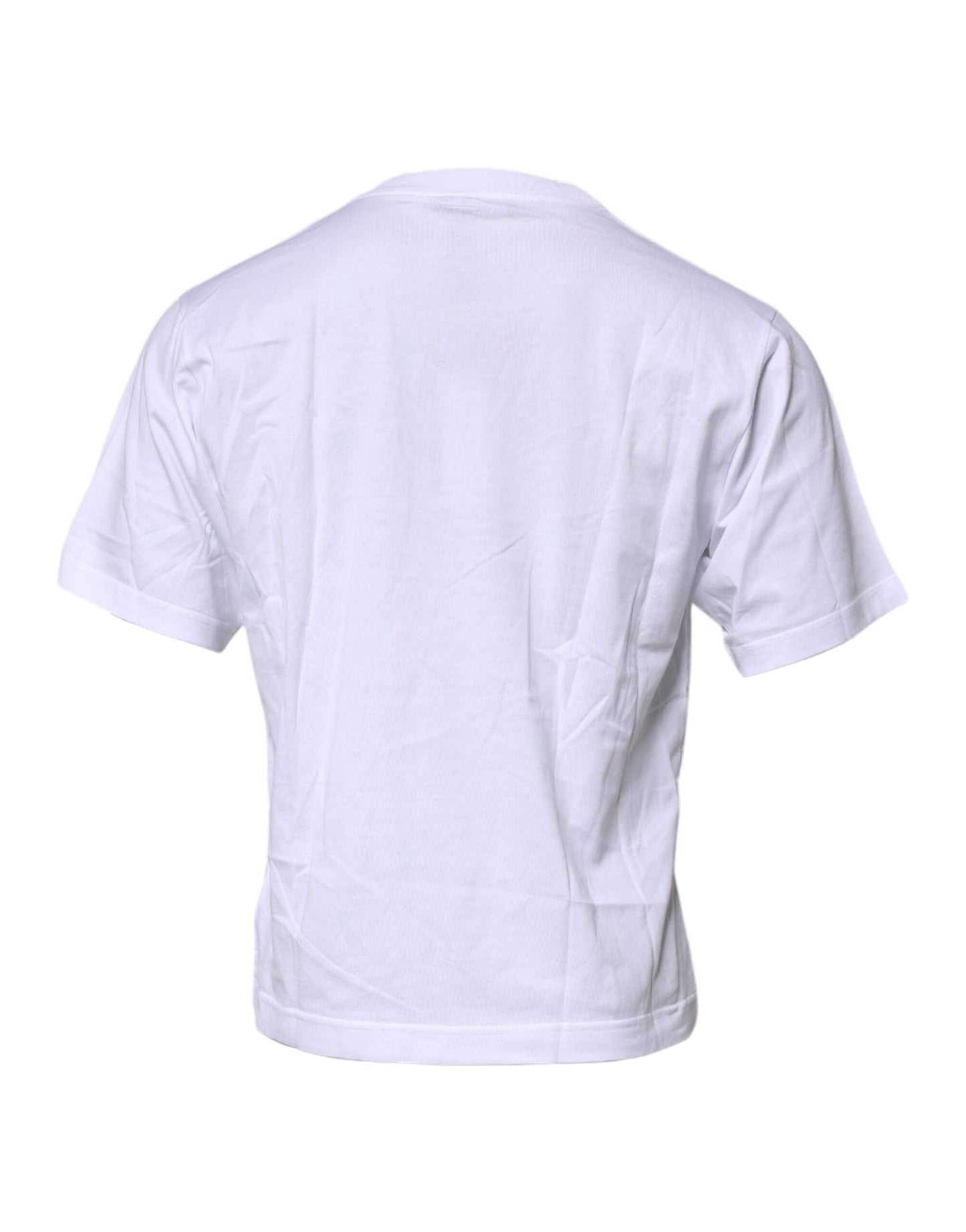 T-shirt girocollo in cotone con toppa con logo bianco