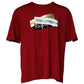 Rotes Baumwoll-T-Shirt mit Rundhalsausschnitt und Logoband