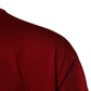 Rotes Baumwoll-T-Shirt mit Rundhalsausschnitt und Logoband