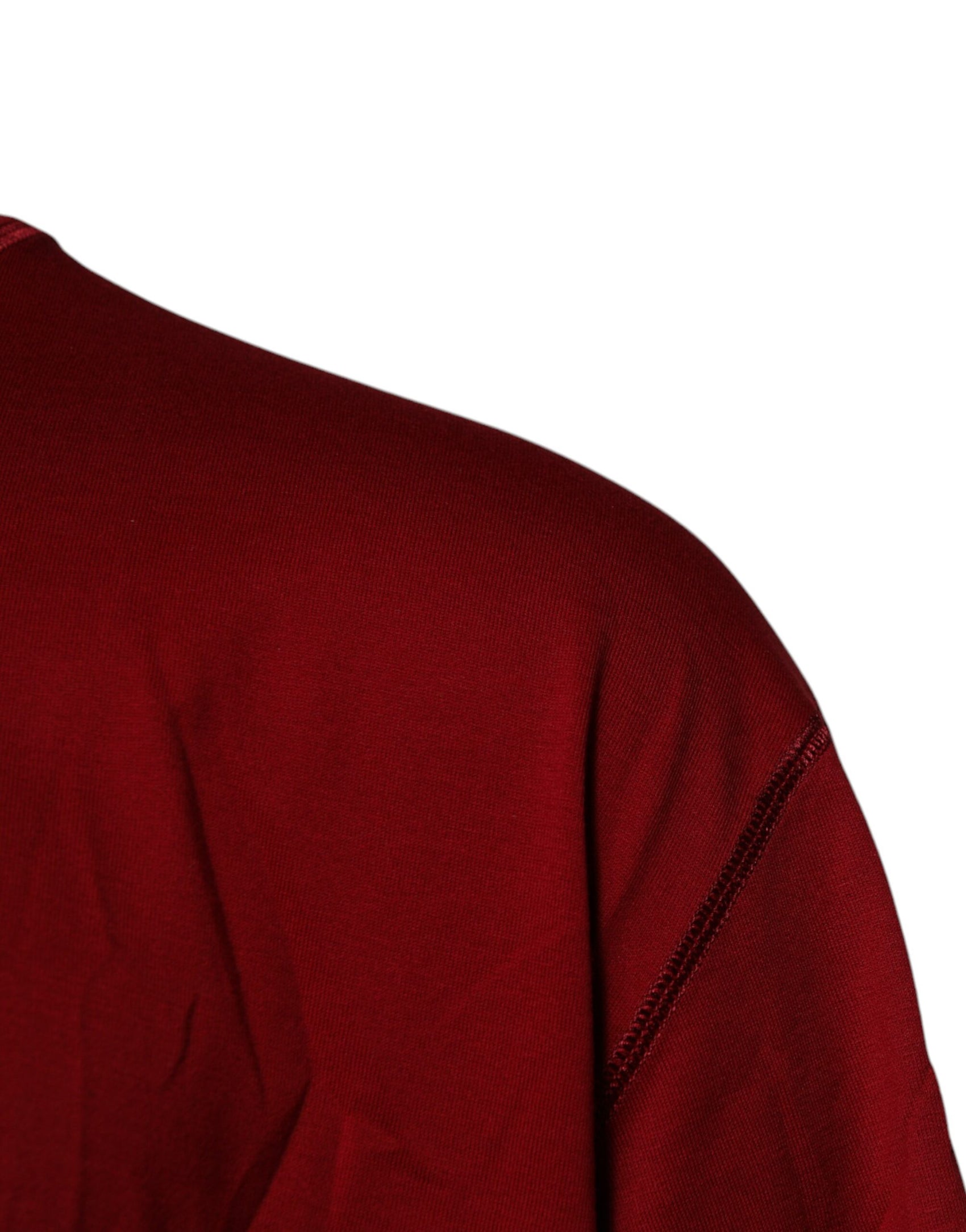 Rotes Baumwoll-T-Shirt mit Rundhalsausschnitt und Logoband