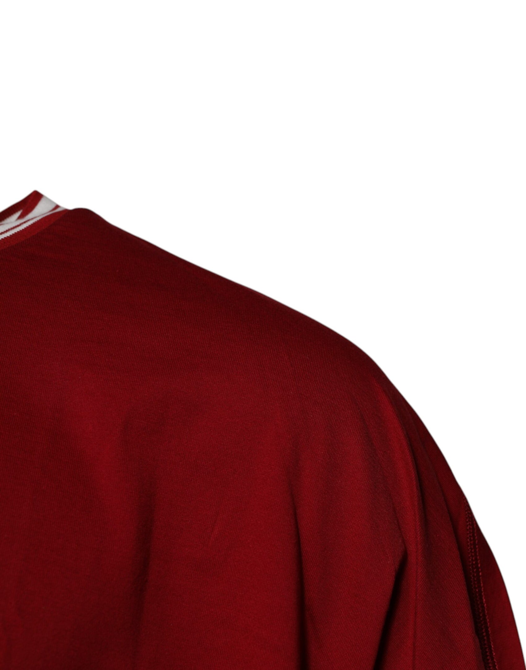 Rotes Baumwoll-T-Shirt mit Rundhalsausschnitt und Logo-Krone
