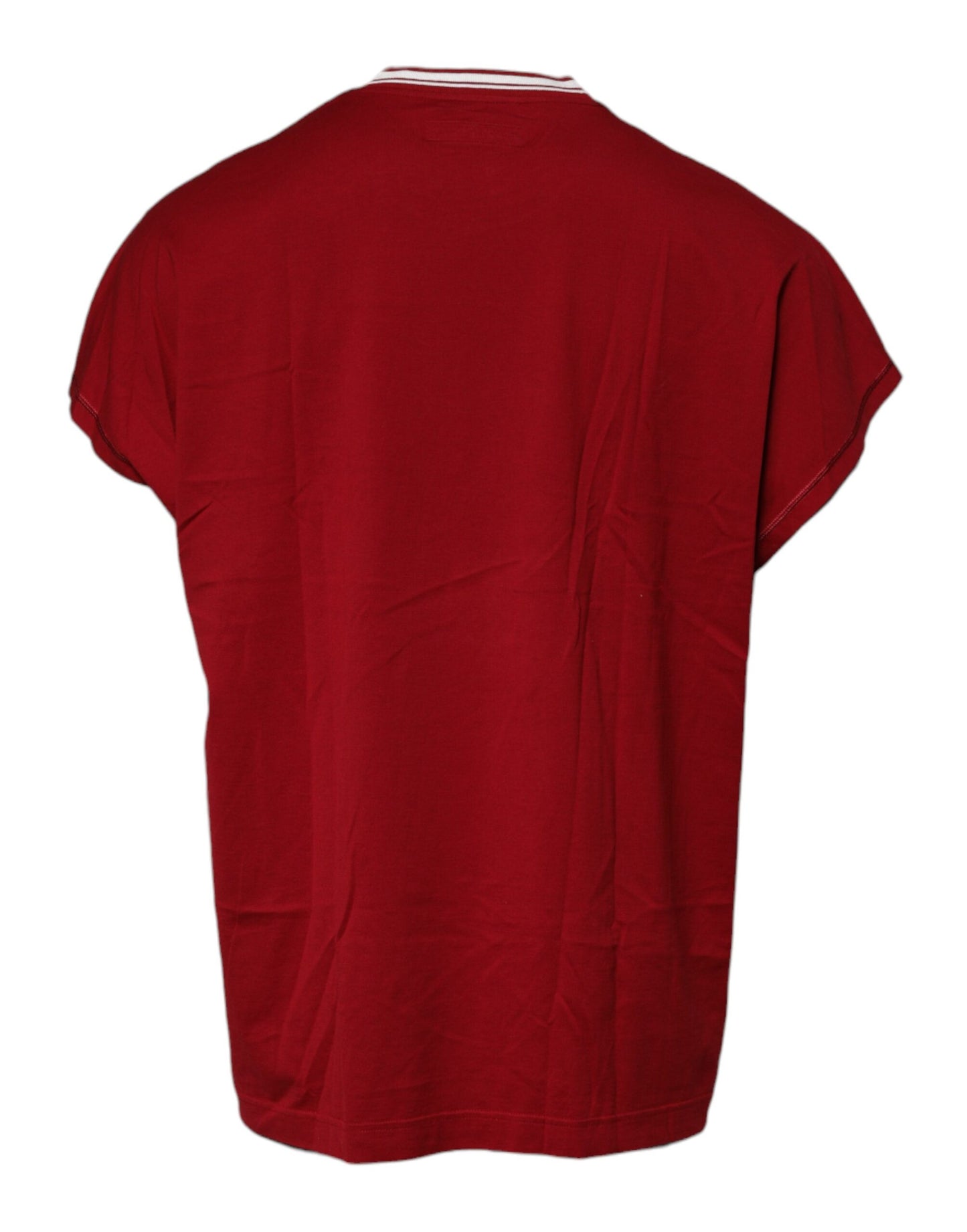 Rotes Baumwoll-T-Shirt mit Rundhalsausschnitt und Logo-Krone