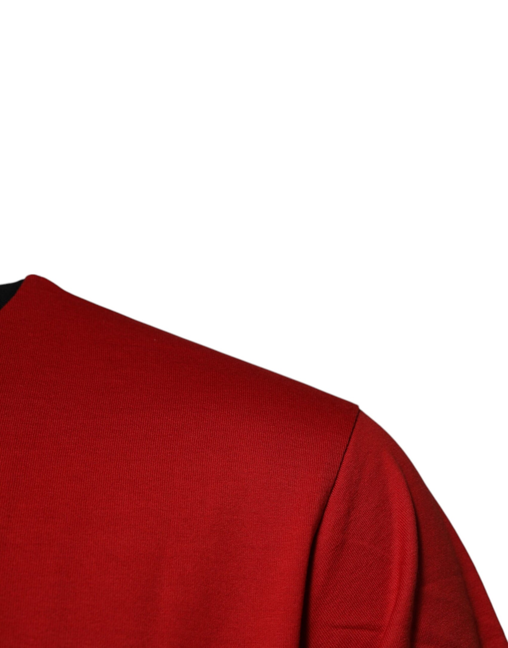 Rotes Baumwoll-T-Shirt mit Rundhalsausschnitt und Logo-Krone