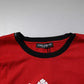 T-shirt girocollo in cotone con logo rosso e corona