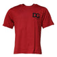 Rotes T-Shirt aus Baumwolle mit Rundhalsausschnitt und DG-Logo