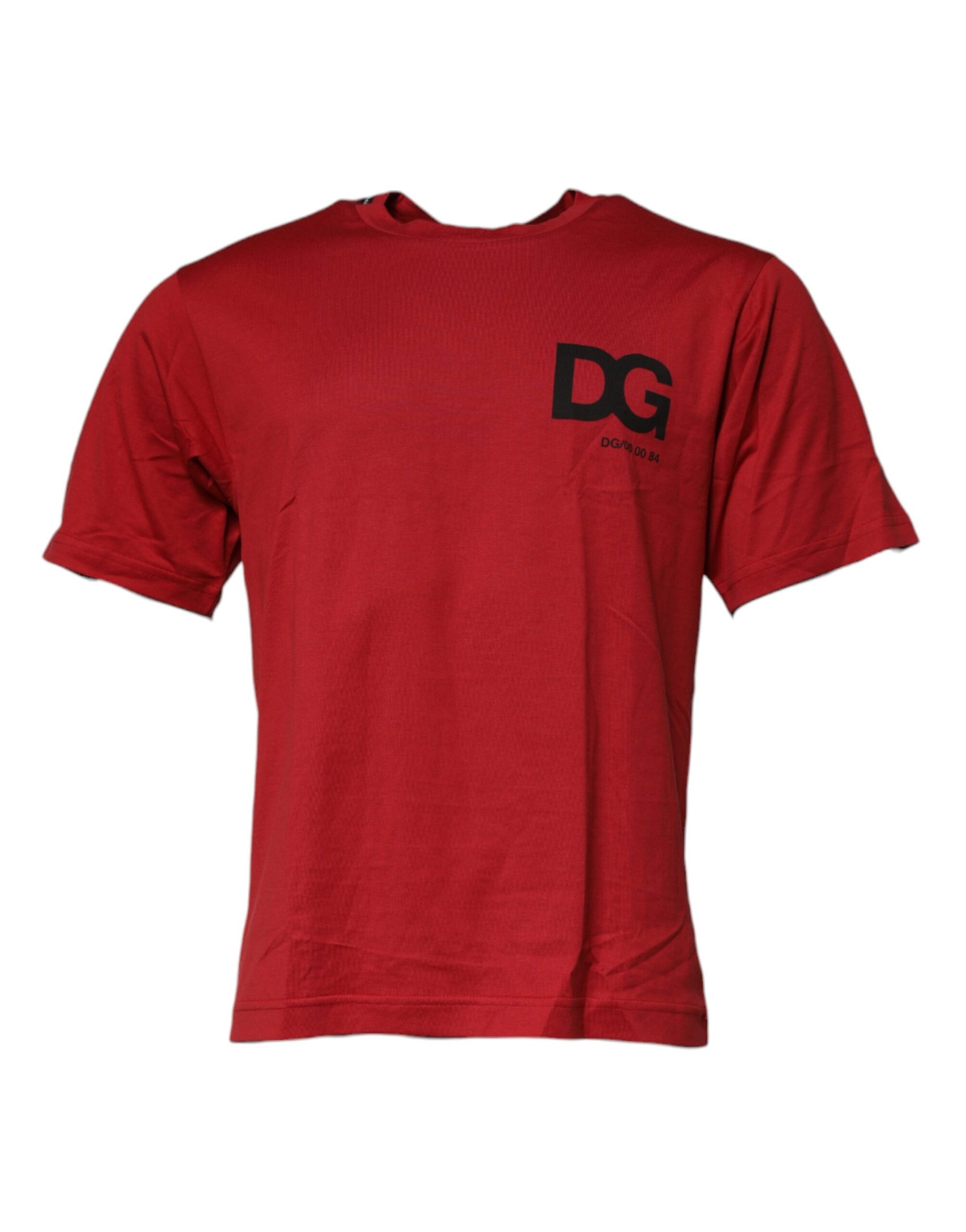 Rotes T-Shirt aus Baumwolle mit Rundhalsausschnitt und DG-Logo