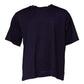Marineblaues T-Shirt aus Baumwolle mit Rundhalsausschnitt und DG-Logo