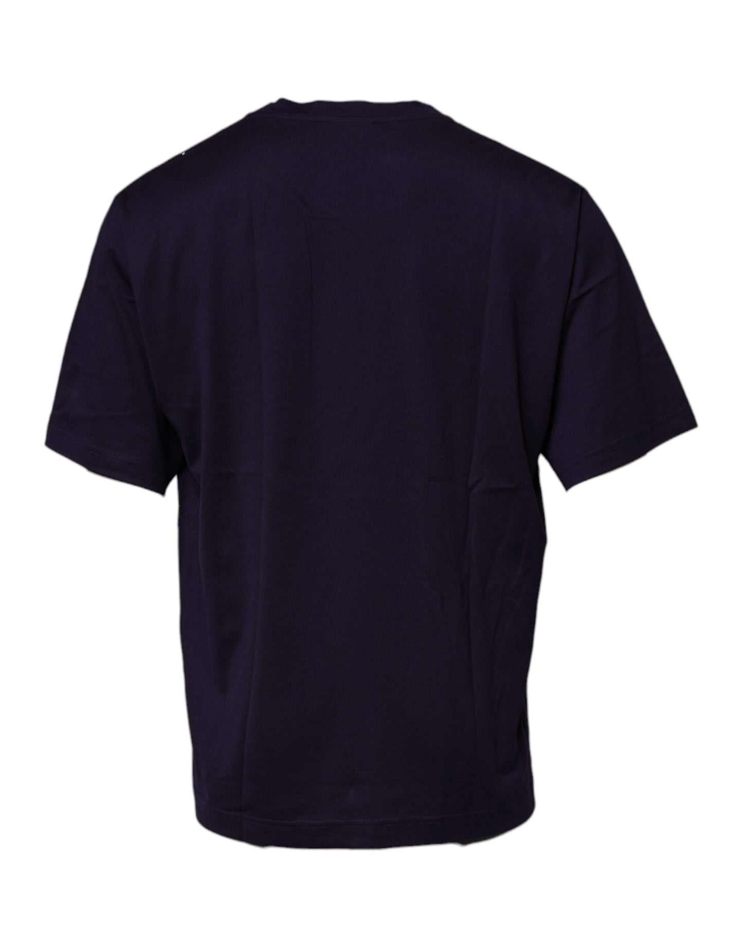 Marineblaues T-Shirt aus Baumwolle mit Rundhalsausschnitt und DG-Logo