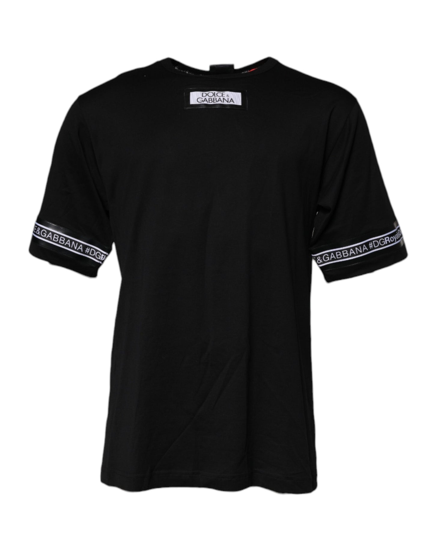 Schwarzes #DGMILLENNIALS Baumwoll-T-Shirt mit Rundhalsausschnitt