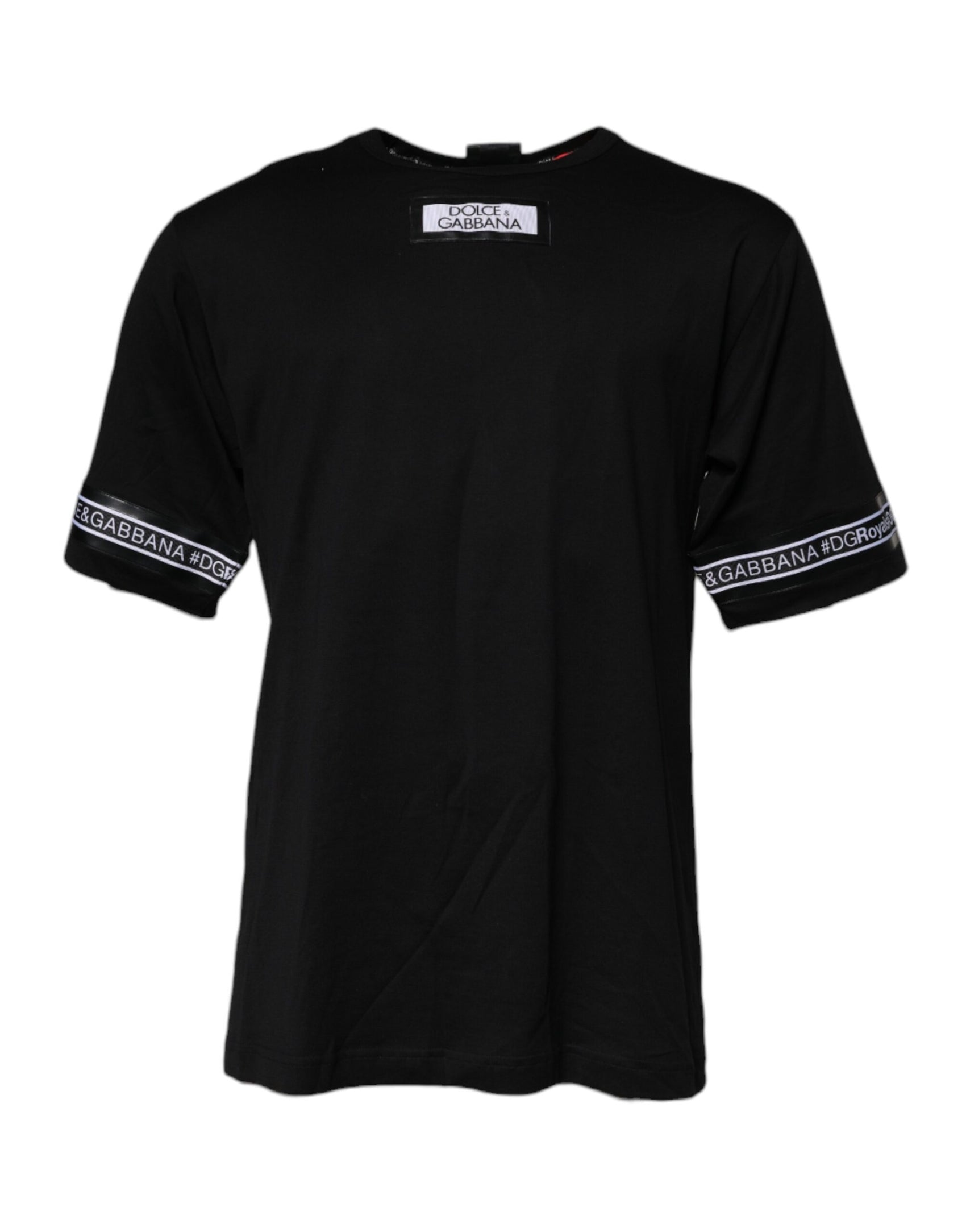 Schwarzes #DGMILLENNIALS Baumwoll-T-Shirt mit Rundhalsausschnitt