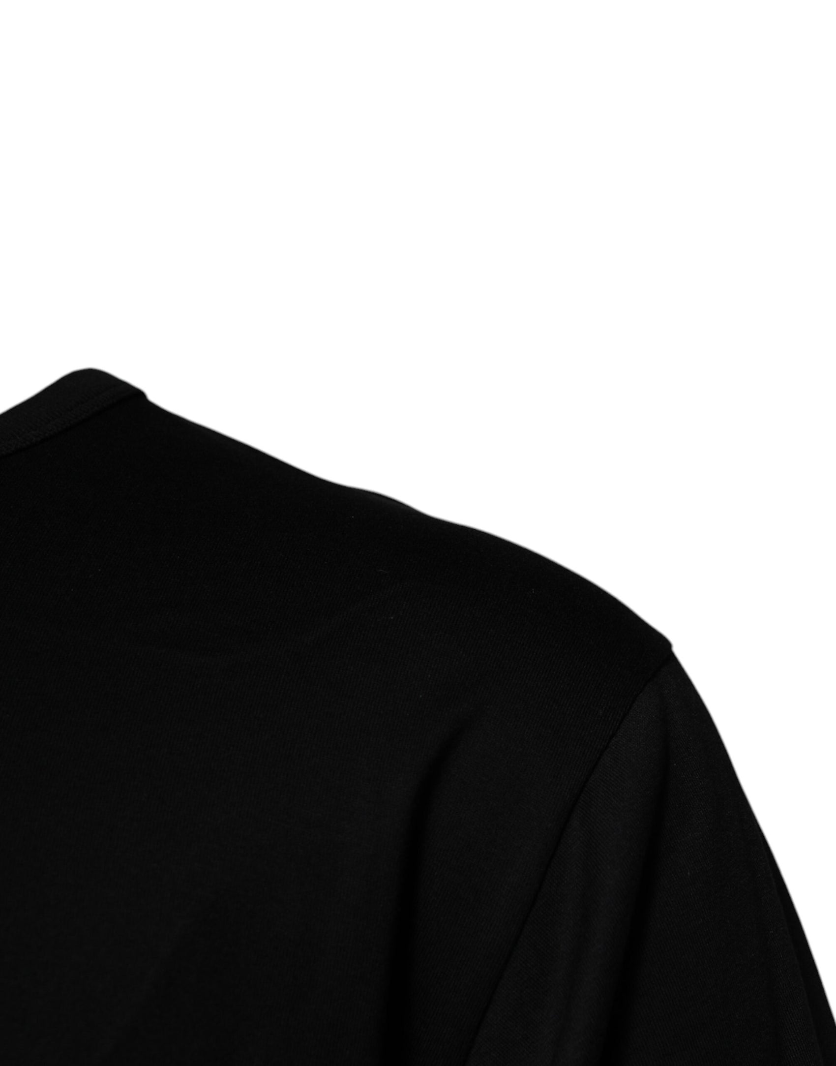 Schwarzes #DGMILLENNIALS Baumwoll-T-Shirt mit Rundhalsausschnitt
