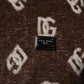 Braunes T-Shirt aus Baumwolle mit Rundhalsausschnitt und Logo-Monogramm