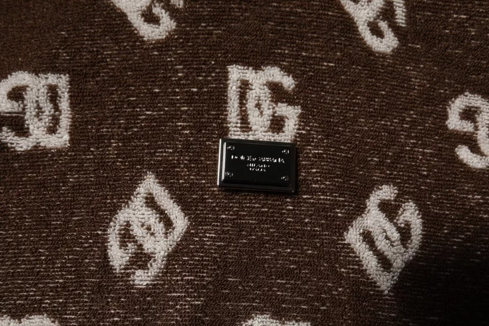 Braunes T-Shirt aus Baumwolle mit Rundhalsausschnitt und Logo-Monogramm