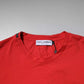 Rotes Baumwoll-T-Shirt mit Rundhalsausschnitt und DG-Logo-Patch