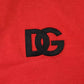 Rotes Baumwoll-T-Shirt mit Rundhalsausschnitt und DG-Logo-Patch