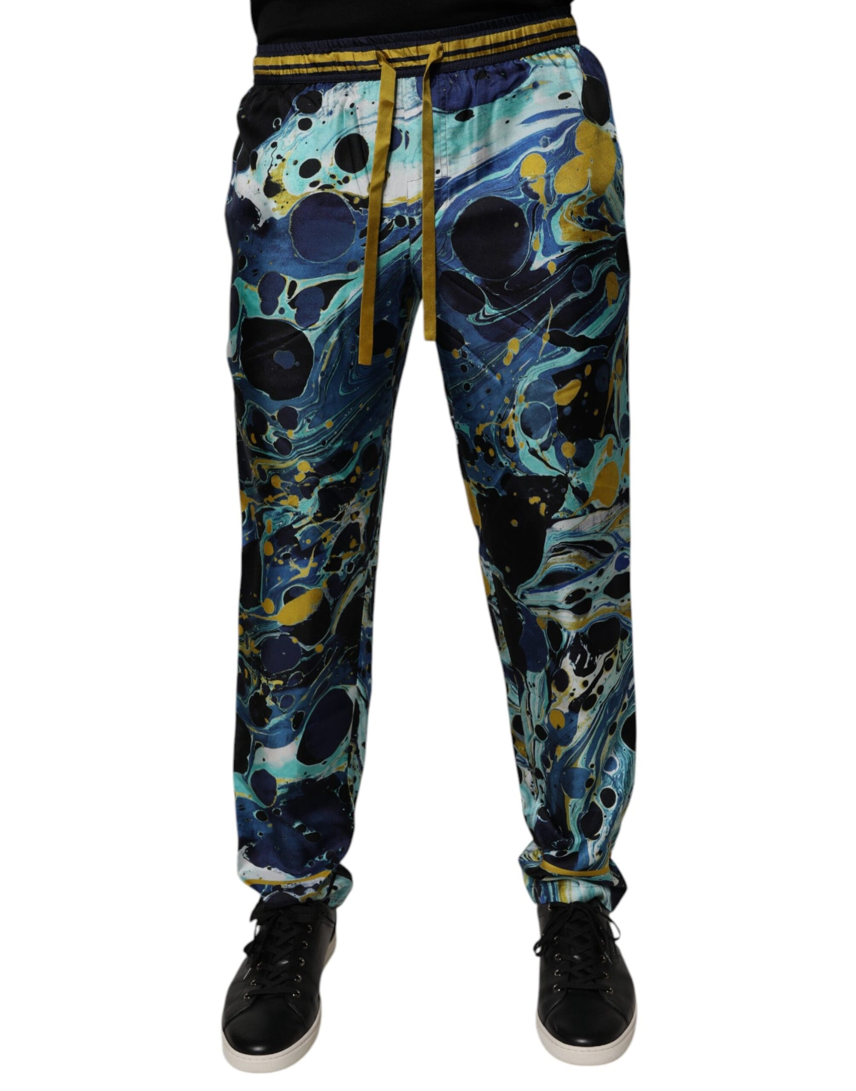 Jogginghose mit mehrfarbigem Marmor-Print