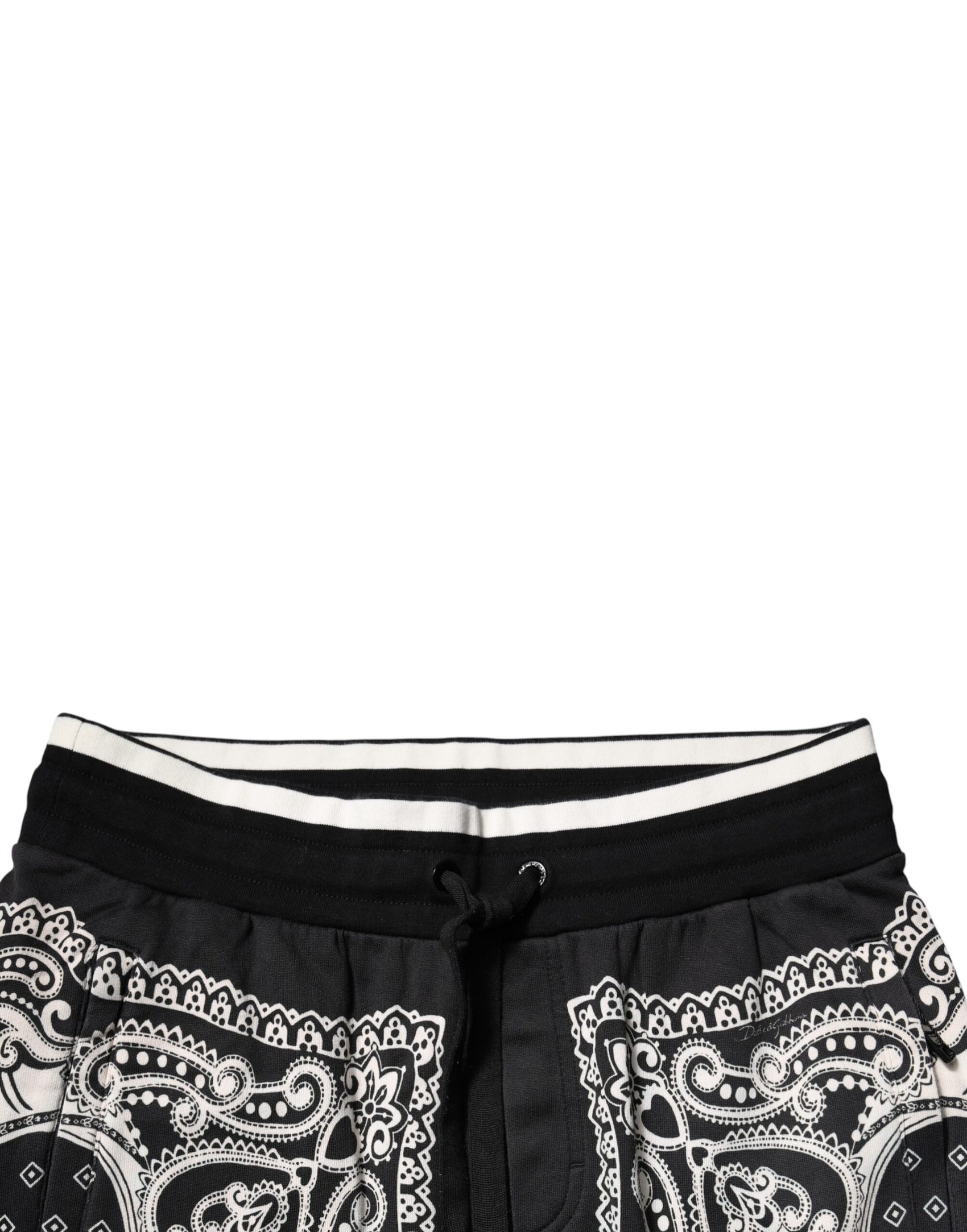 Schwarze Jogginghose aus Baumwolle mit Bandana-Muster