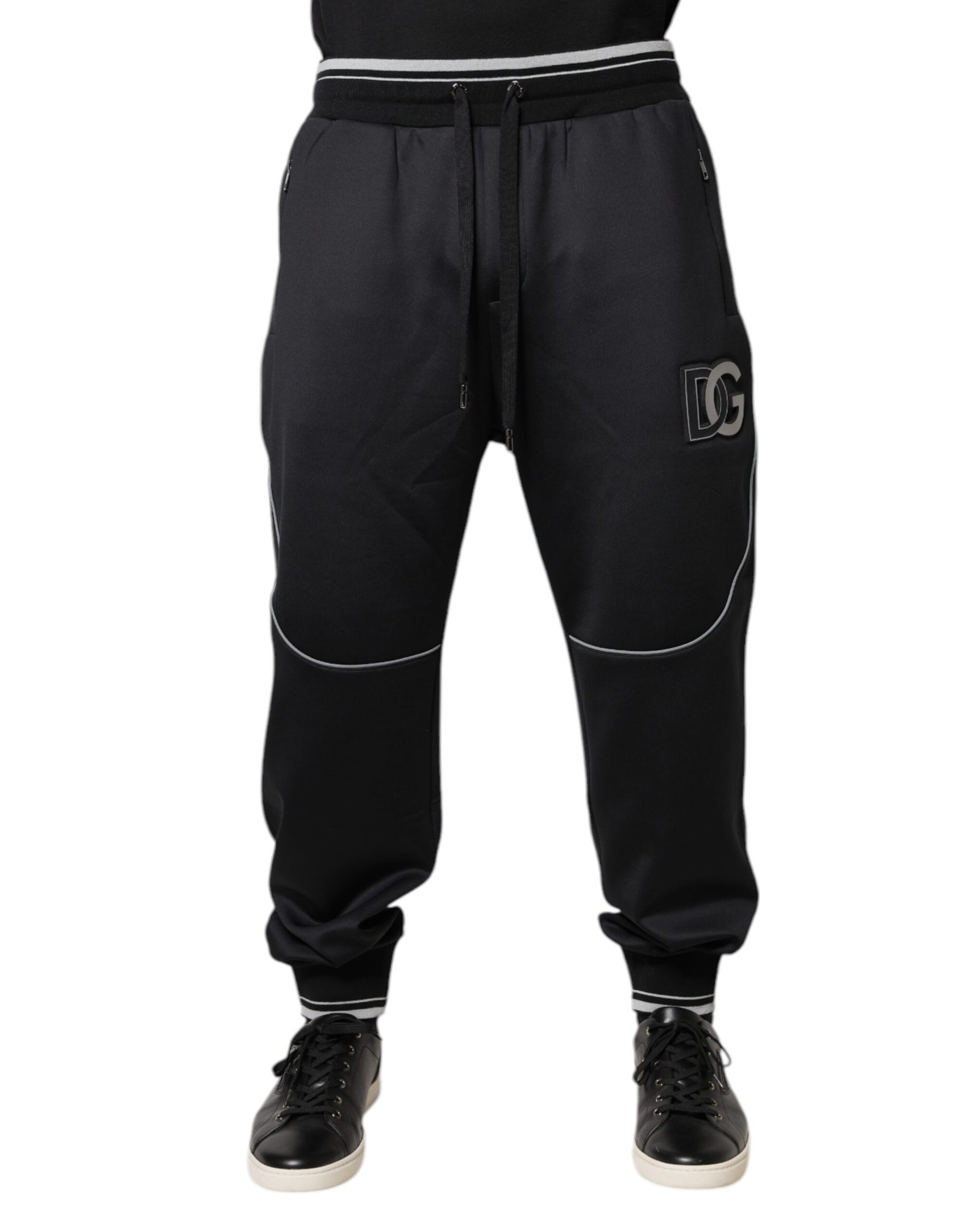 Schwarze Jogginghose aus Polyester mit Logo