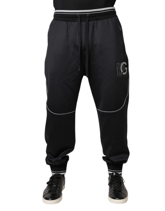 Pantaloni da jogging con logo in poliestere nero