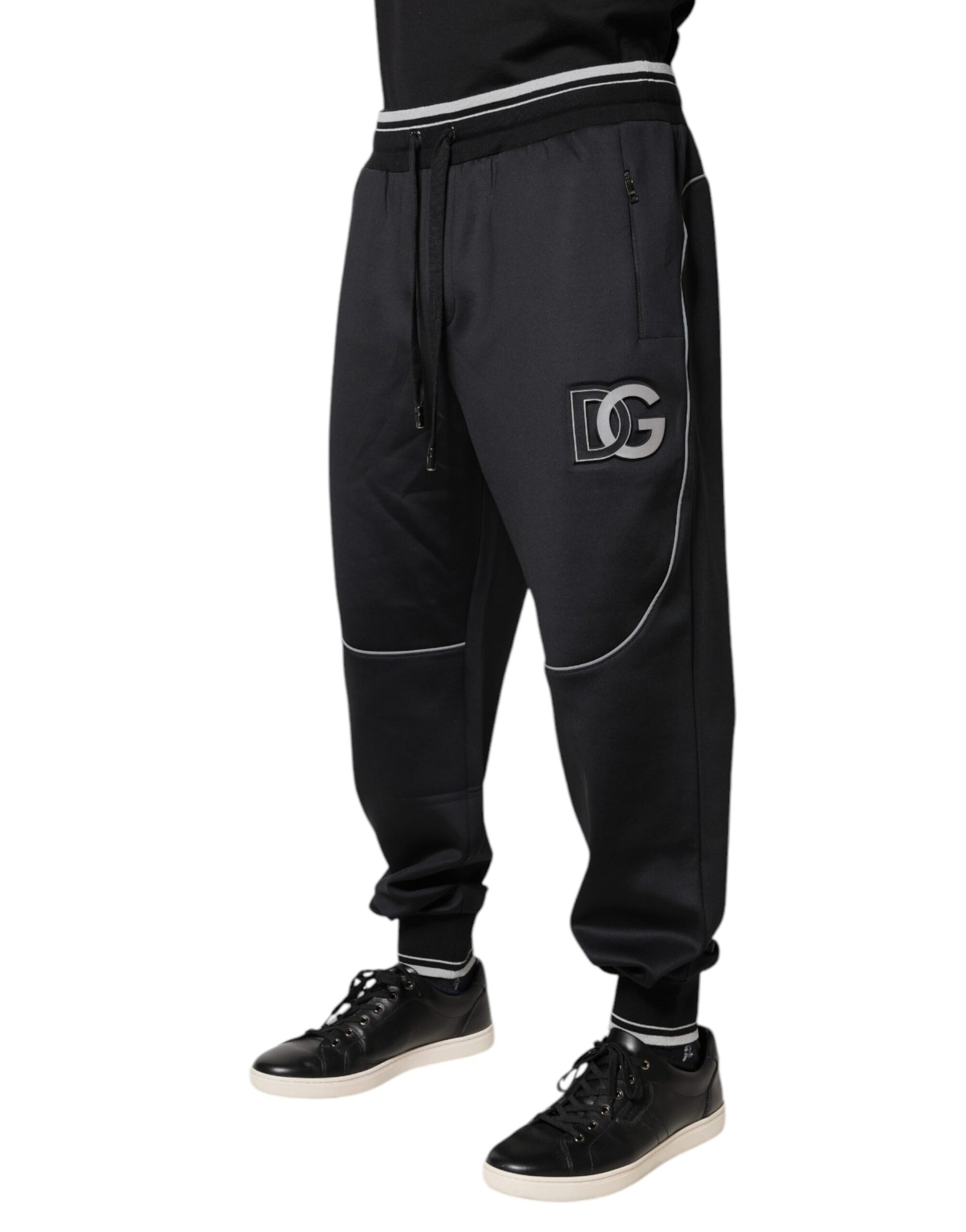Schwarze Jogginghose aus Polyester mit Logo