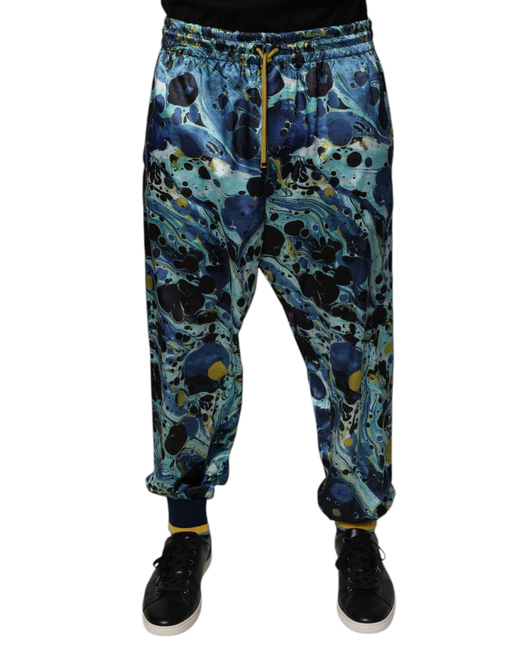Mehrfarbige Jogginghose mit Marmor-Print für Herren