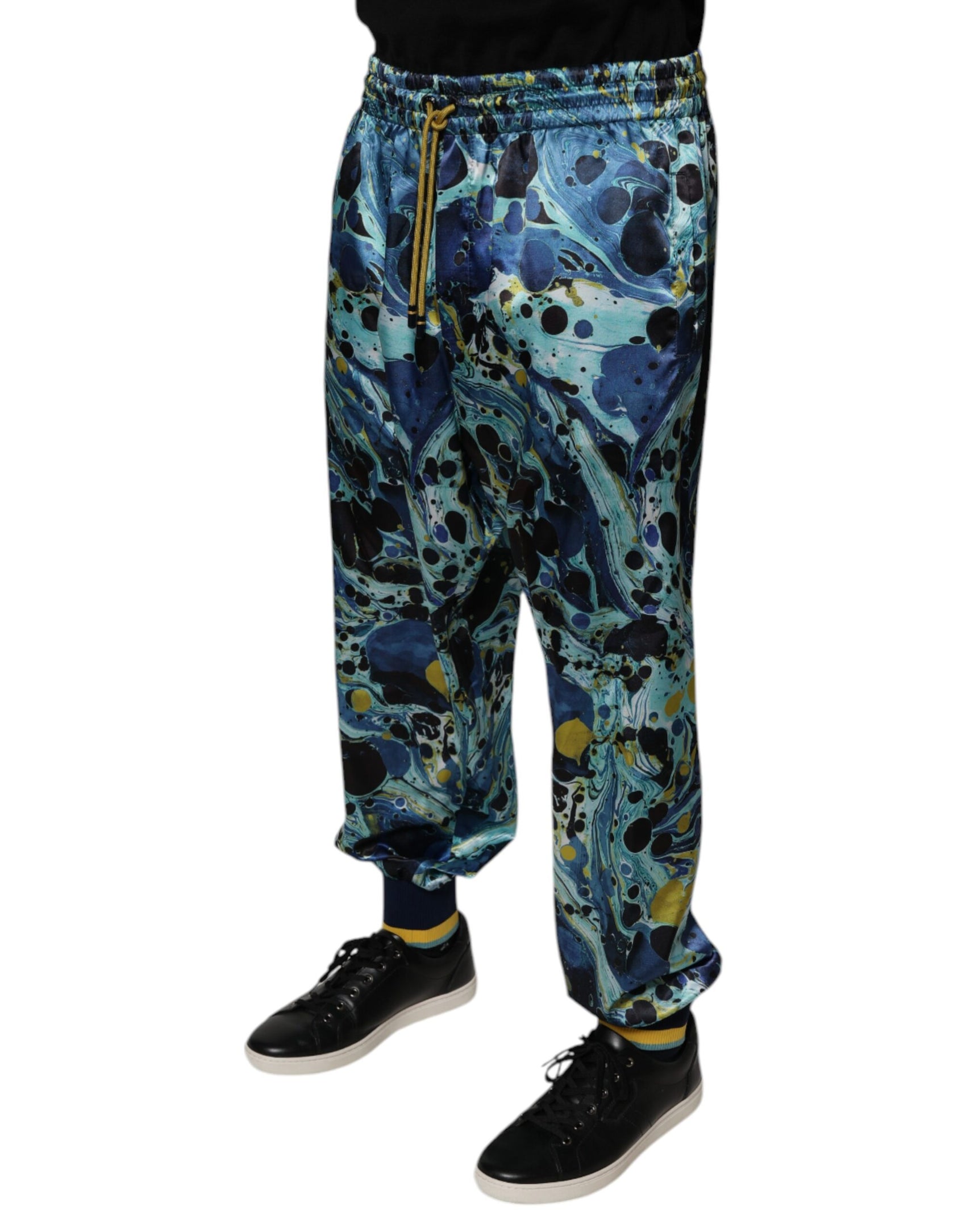 Mehrfarbige Jogginghose mit Marmor-Print für Herren