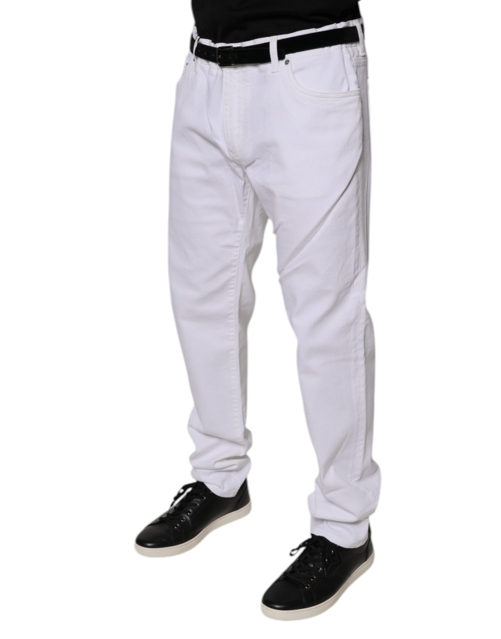 Weiße Skinny Jeans aus Baumwollstretch für Herren