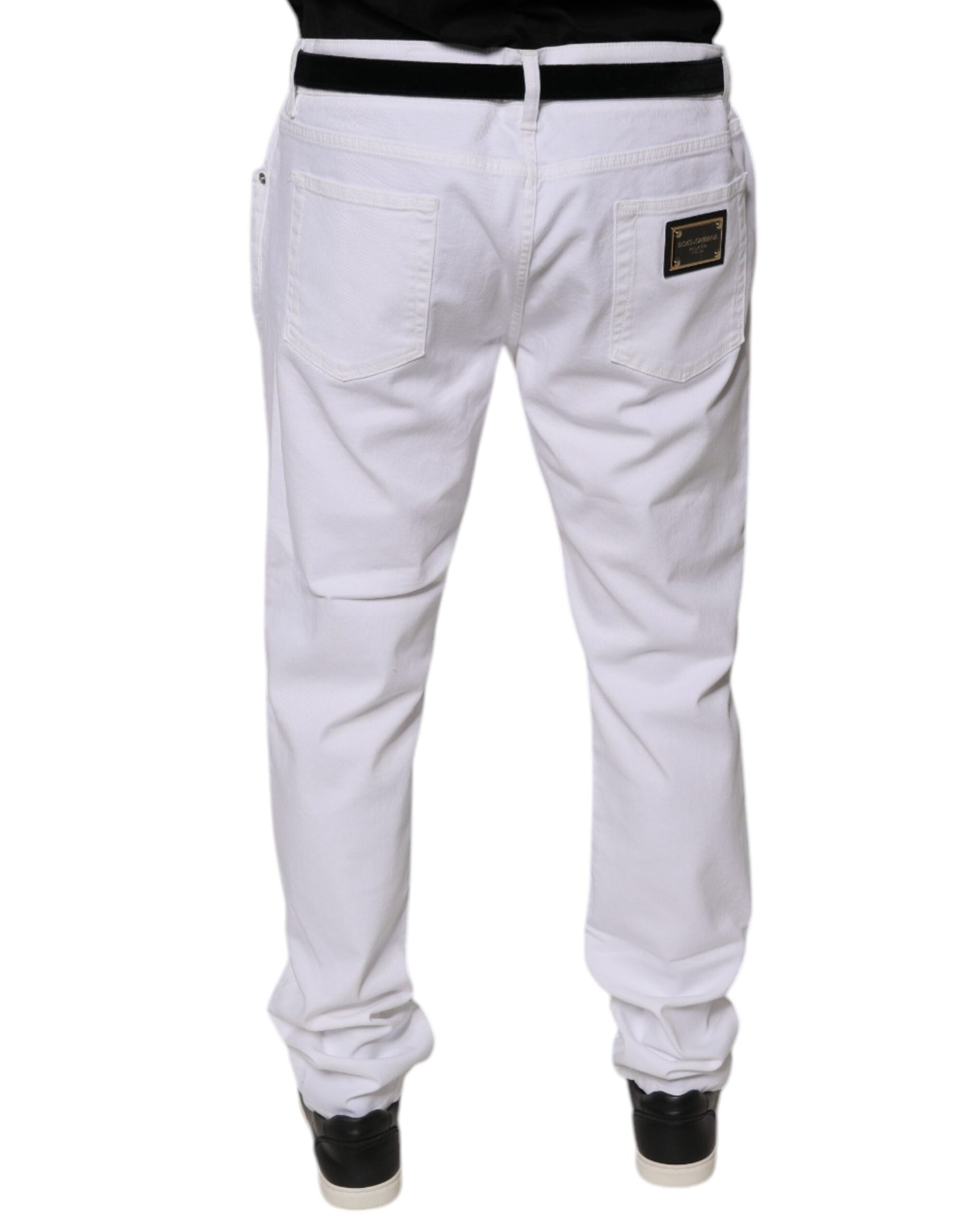 Weiße Skinny Jeans aus Baumwollstretch für Herren