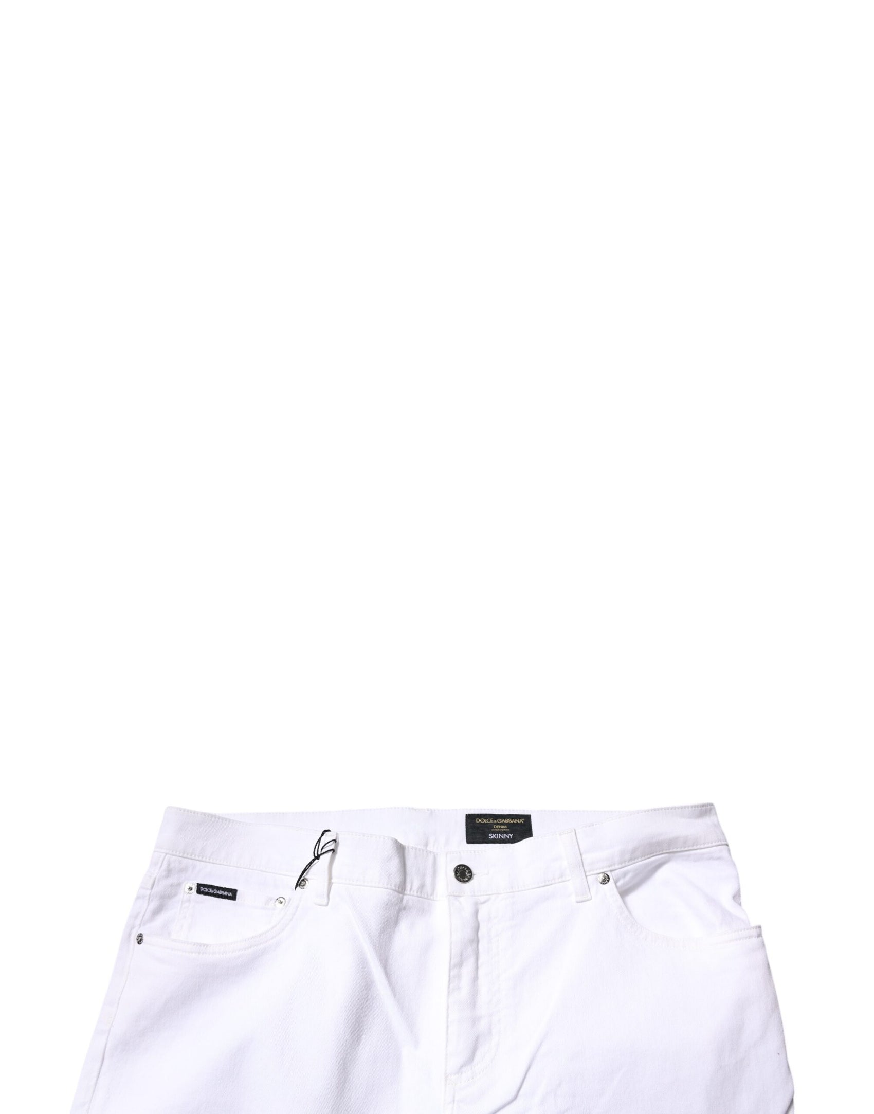 Weiße Skinny Jeans aus Baumwollstretch für Herren
