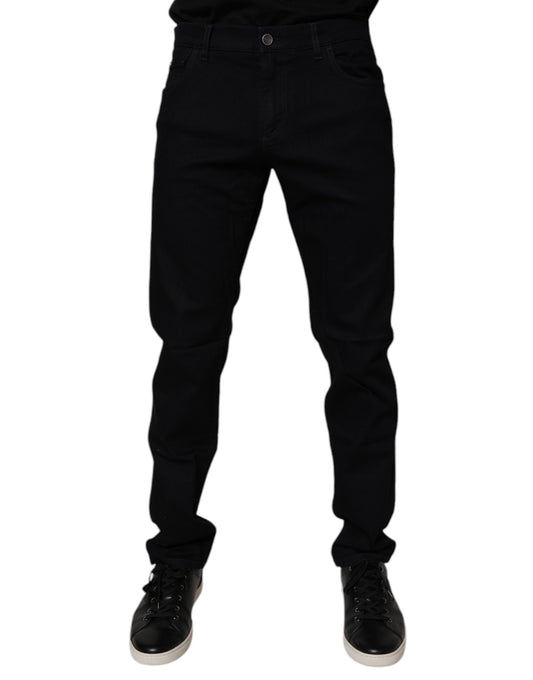 Jeans da uomo slim fit elasticizzati in cotone nero