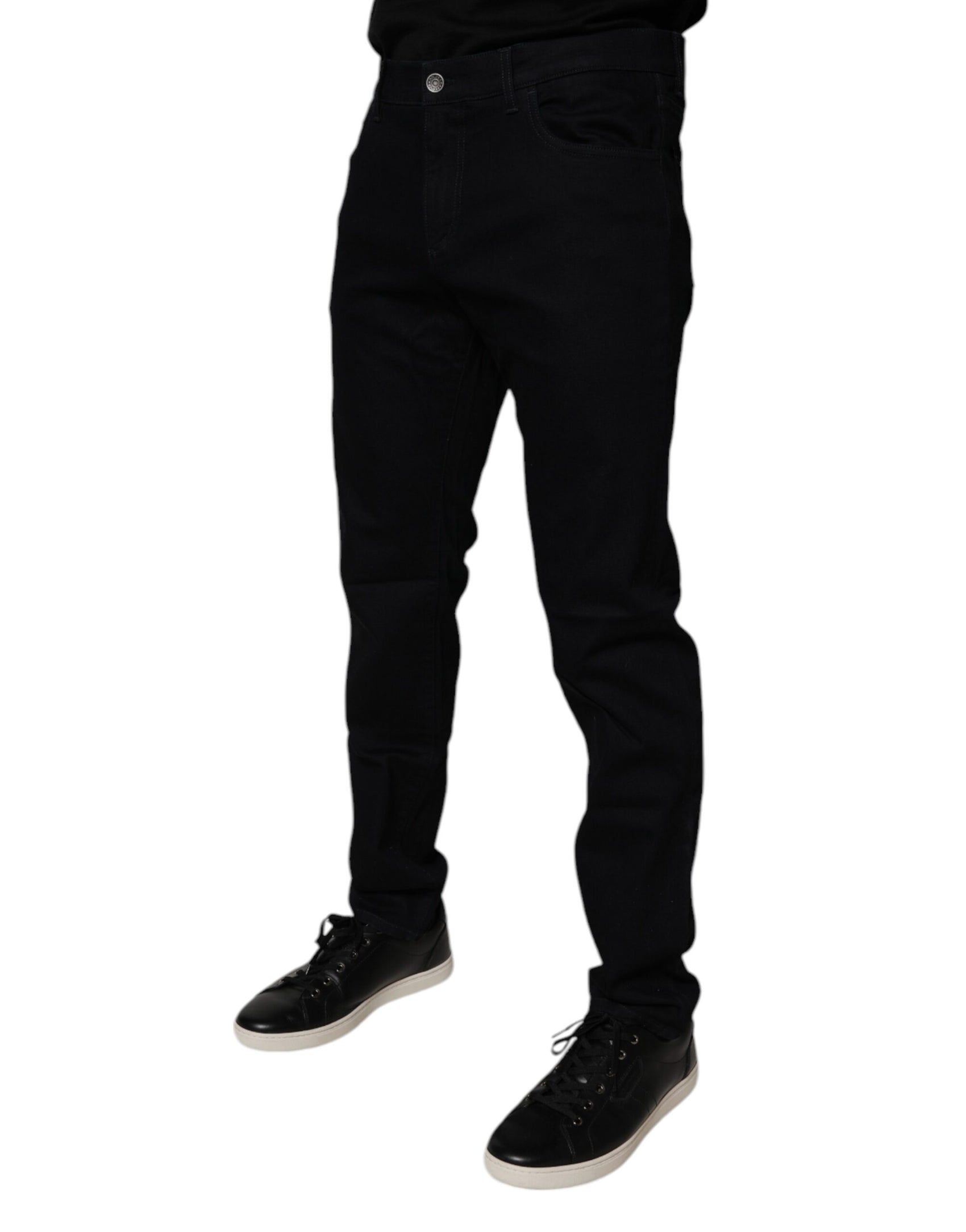 Schwarze Slim Fit Jeans aus Baumwollstretch für Herren