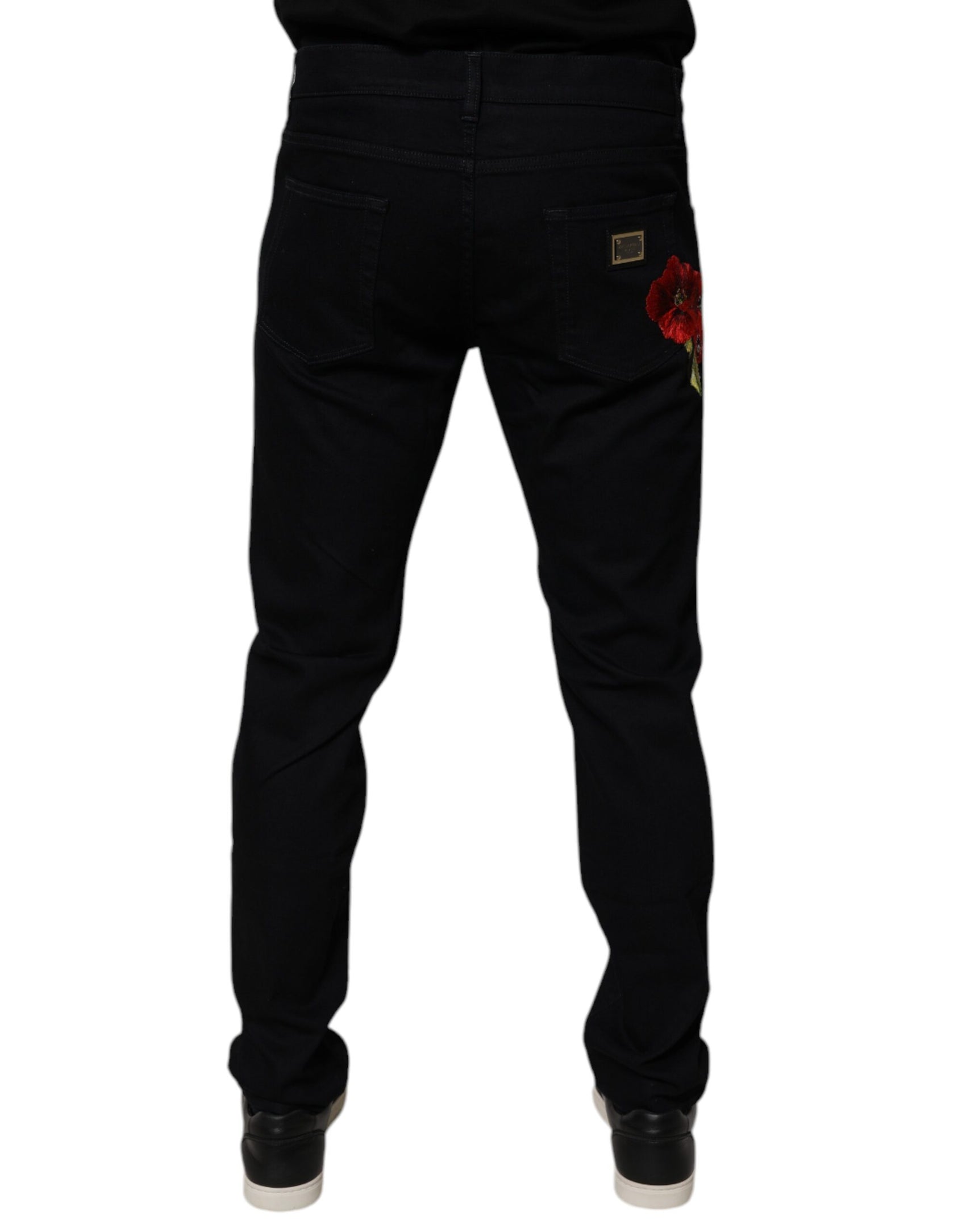 Schwarze Slim Fit Jeans aus Baumwollstretch für Herren