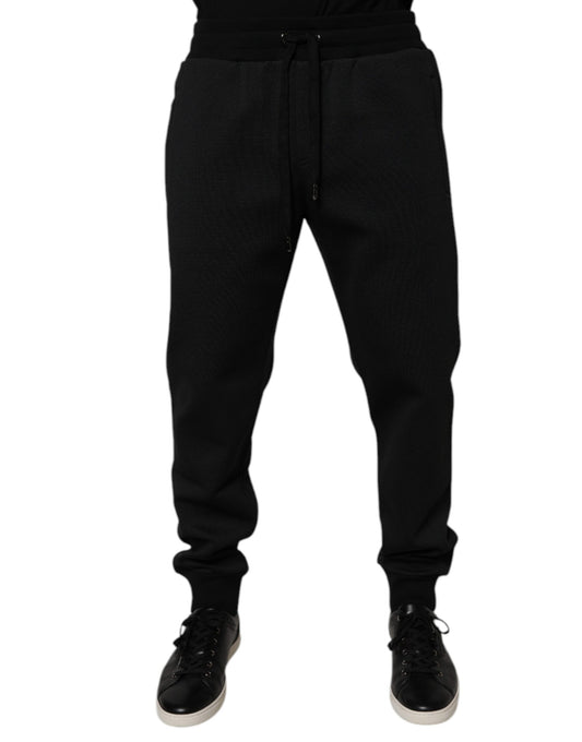 Pantaloni da jogging da uomo in poliestere nero