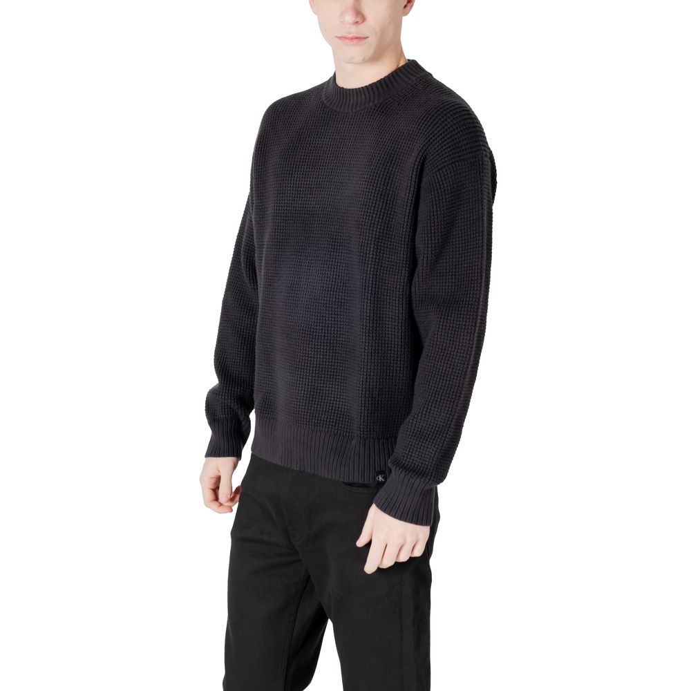Schwarzer Baumwollpullover