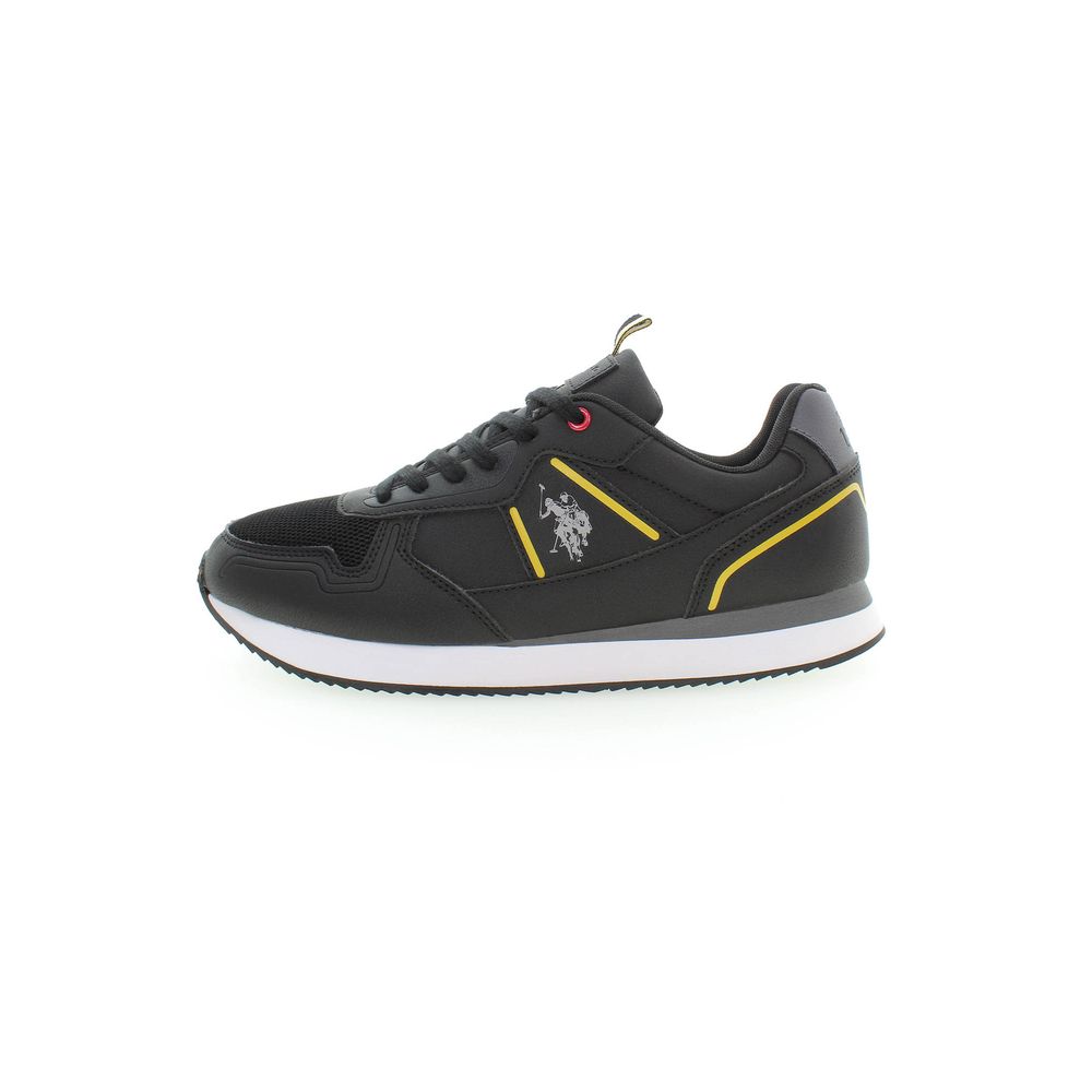 Black Polyester Men Sneaker