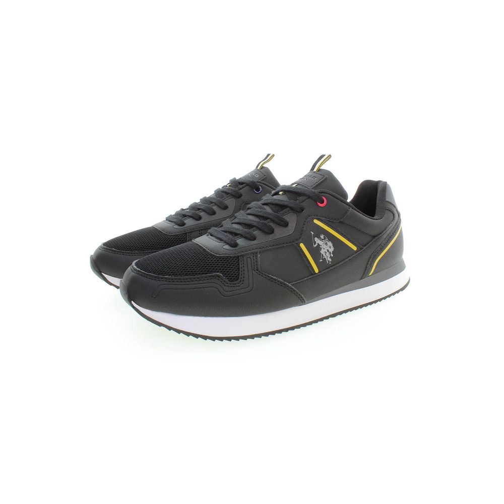 Black Polyester Men Sneaker