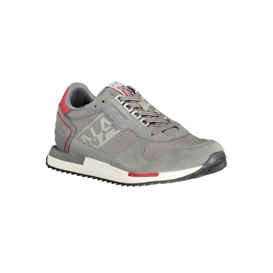 Gray Leather Men Sneaker