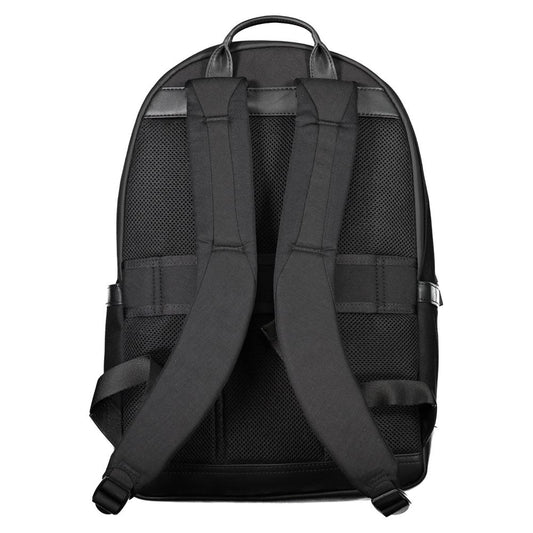 Black Nylon Men Backpack