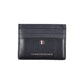 Sleek Blue Leather Card Holder with Contrast Details