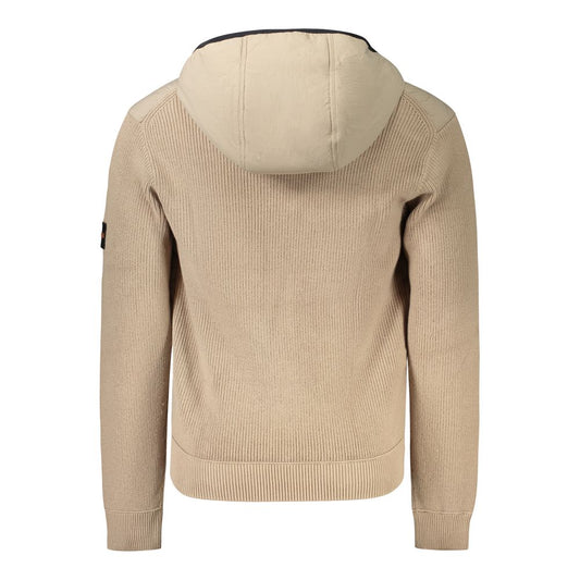 Beige Cotton Men Jacket