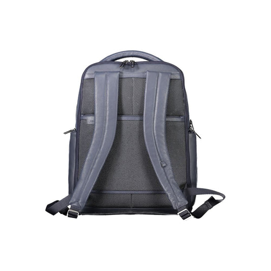 Blauer Leder Herren Rucksack