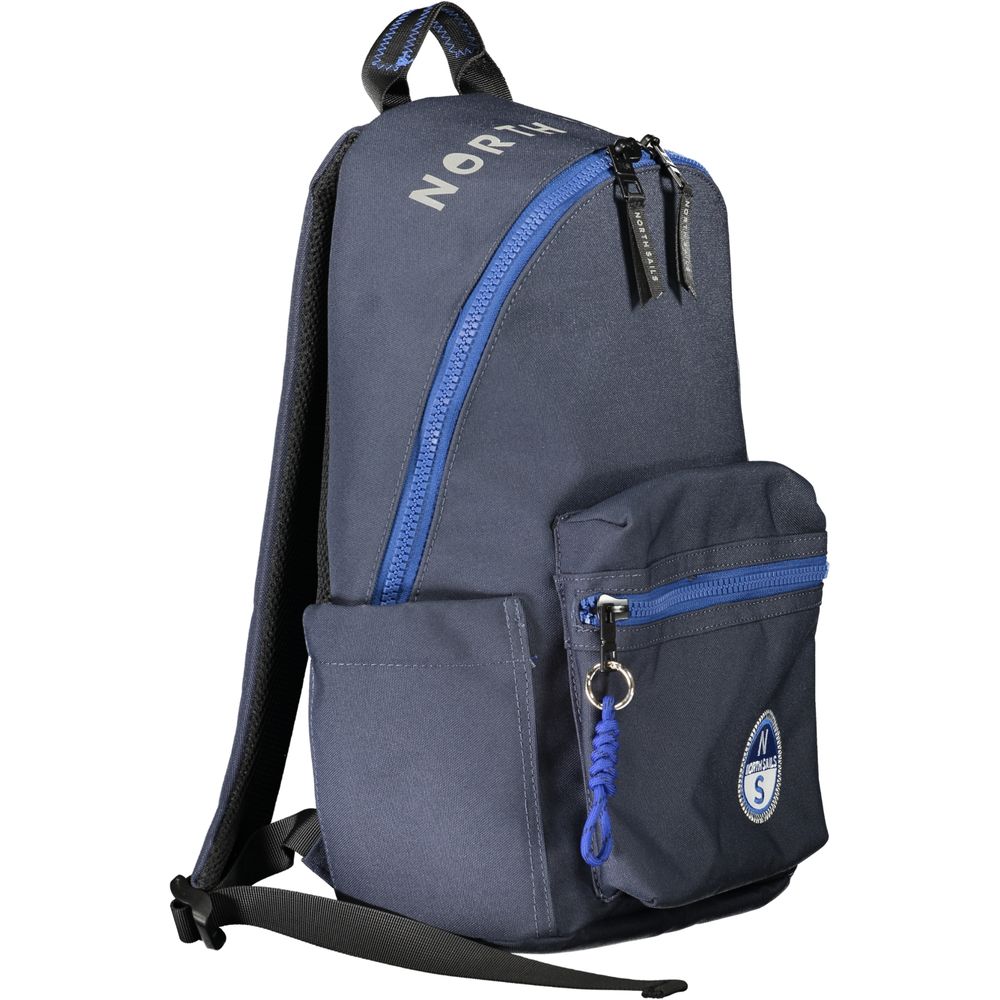 Blue Polyester Men Backpack