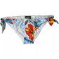 Weißer Badeanzug mit Blumenmuster und Bikinihose