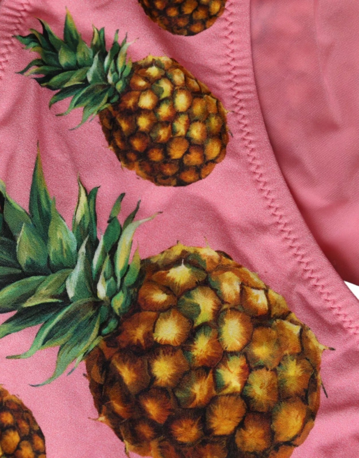 Costume da bagno con ananas rosa, slip bikini